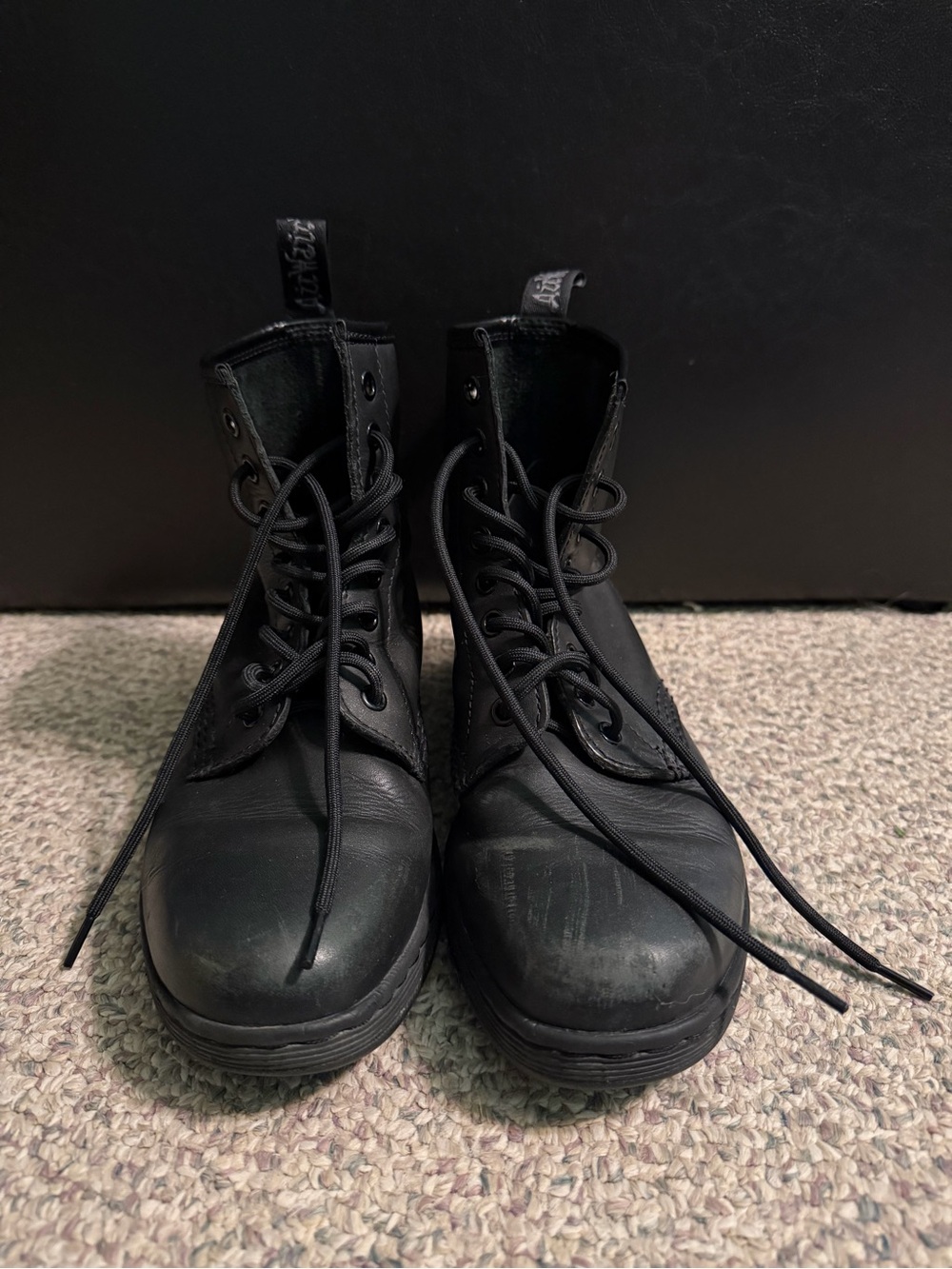 Dr. Martens Black Leather Lace-Up Combat Boots